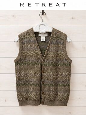 RETREAT Vintage Knit Sweater Vest – Unisex Size M